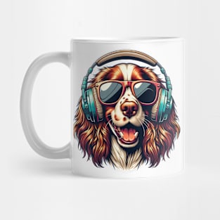 Welsh Springer Spaniel Smiling DJ in Japanese Art Mug